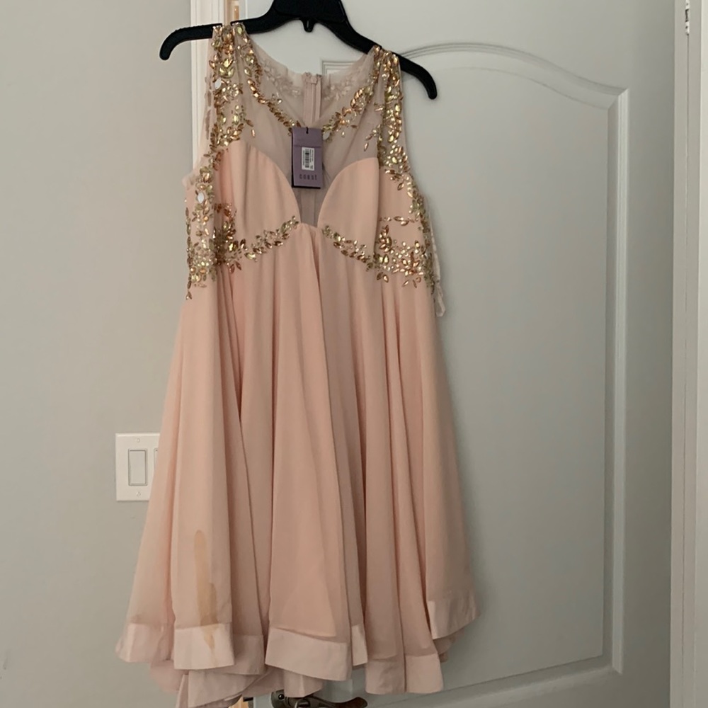 Coast peach babydoll dress with sequins